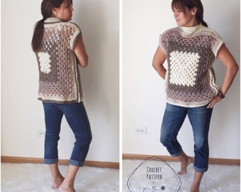 Easy Crochet Pattern: Marley Top | Beginner | Worsted Yarn Design