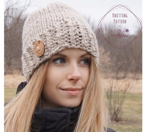 Venlo Twist Beanie: Easy Knitting Pattern - Bulky Yarn - Beginner DIY Craft