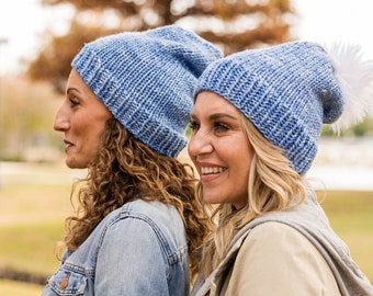 Easy Knit Pattern - Basic AF Beanie | Bulky Yarn | Beginner Hat Design