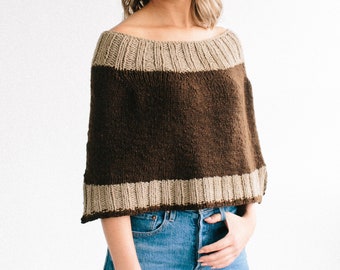 Echo Park Capelet - Av. Tricot pour débutant - Modèle de laine peignée