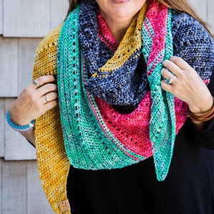 Unicorn County Shawl: Advanced Beginner Crochet Pattern, DK Yarn DIY Shawl