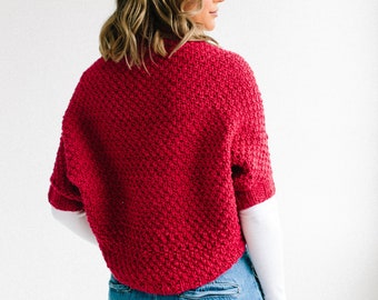 Beginner Knitting Pattern - River Nile Shrug | Worsted Yarn Design