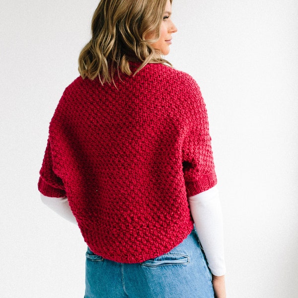 Beginner Knitting Pattern - River Nile Shrug | Worsted Yarn Design