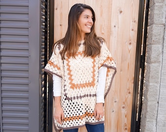 Sedona Poncho Easy Crochet Pattern - Beginner-Friendly with Worsted Yarn, Stylish DIY Craft