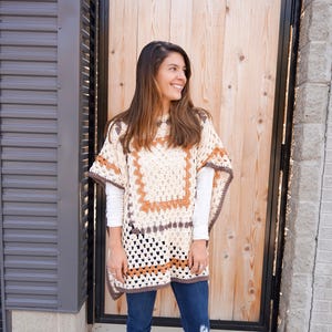 Sedona Poncho Easy Crochet Pattern Beginner-Friendly with Worsted Yarn, Stylish DIY Craft image 1