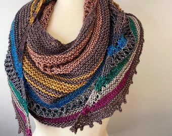 Eastbound Knit Shawl Pattern - Advanced Beginner - DK Weight Yarn DIY