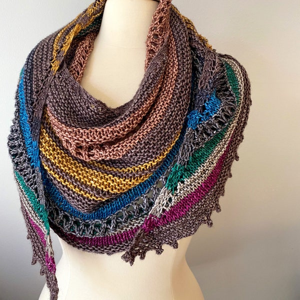 Eastbound Knit Shawl Pattern - Advanced Beginner - DK Weight Yarn DIY