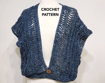 Haut vers l&#39;intérieur : motif au crochet facile, adapté aux débutants, fil peignée, projet de bricolage