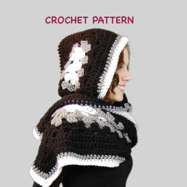 Ella Hooded Scarf Crochet Pattern - Easy, Worsted Yarn