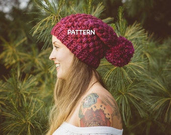 Roma Traveller Puff Beanie - Intermediate Crochet Pattern, Bulky Yarn Winter Hat