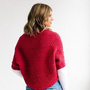 Textured Shrug Beginner Knitting Pattern | River Nile Shrug Easy Knitting Pattern | Worsted Yarn Knit Shrug Pattern