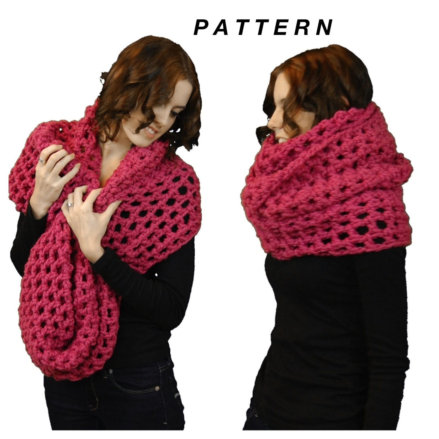 The Chunky Oversized Infinity Scarf Crochet Pattern PDF Etsy