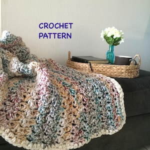 Addison Blanket Crochet Pattern | Easy Crochet Throw Blanket Pattern | Bulky Yarn Blanket Pattern for Beginners