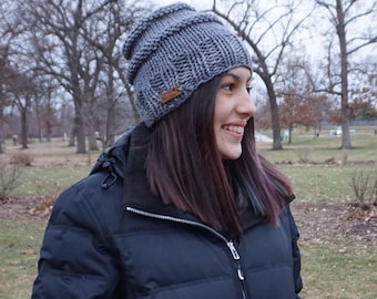 Bella Beanie - Easy Knit Pattern with Bulky Yarn