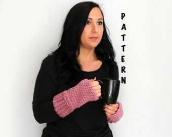 Fingerless Gloves Crochet Pattern, Ribbed Wrist Glove Pattern, PDF Download PATTERN,