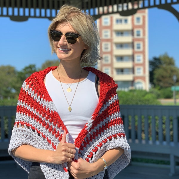 Woodward Hoodie Shawl Crochet Pattern - Bulky Yarn