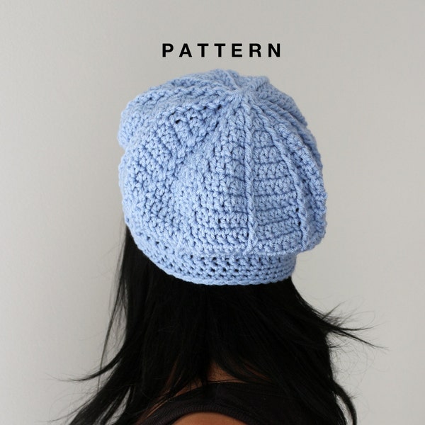 The Spider Web Hat Crochet Pattern, Crochet Textured Beanie Hat PATTERN, Adult Beanie PDF Instant Downlaod