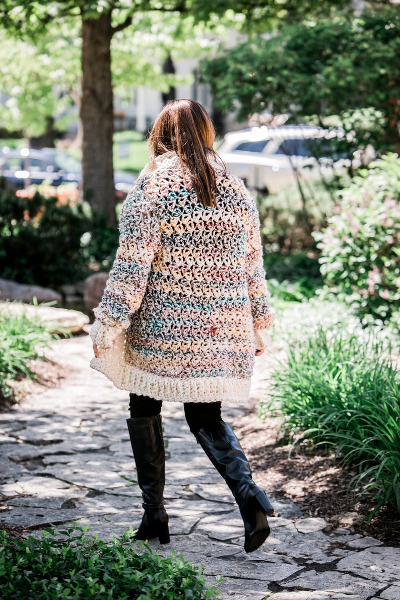 Crochet Sweater Coat Pattern, Chunky Cardigan Pattern, Crochet Coat Pattern, Instant PDF Download image 1