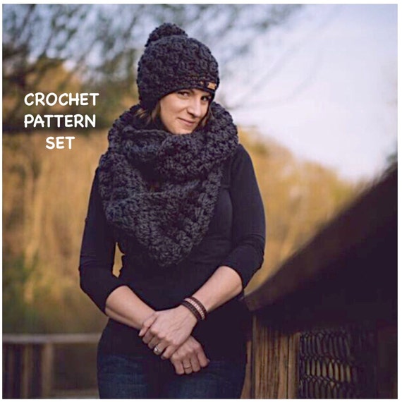 Baker Hat Scarf Set Easy Crochet Pattern, Super Bulky Yarn, Beginner DIY