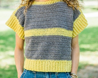 Landscape Tee: Easy Crochet Pattern for Beginners, DK Yarn