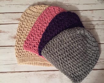 Sydney Beanie Easy Crochet Pattern - Super Bulky Yarn, Beginner Hat Design, PDF