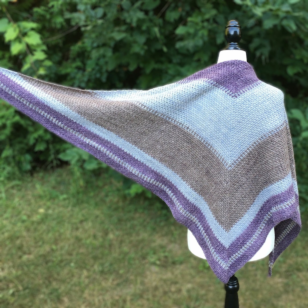 Striped Beginner Crochet Shawl Pattern | Lightweight Wrap Pattern ...