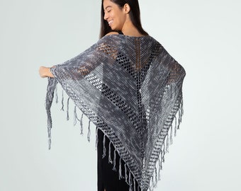 Sanctuary Knit Shawl - Easy Pattern with Worsted Yarn - Beginner Friendly