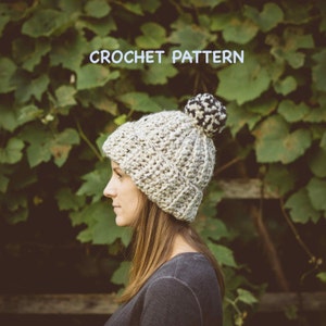 Chunky Vail Hat Crochet Pattern Intermediate Level, Super Bulky Yarn Winter Accessory image 1