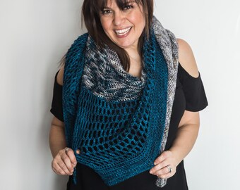 Lenox Crochet Shawl - Easy Pattern, Beginner-Friendly, DK Yarn DIY Shawl