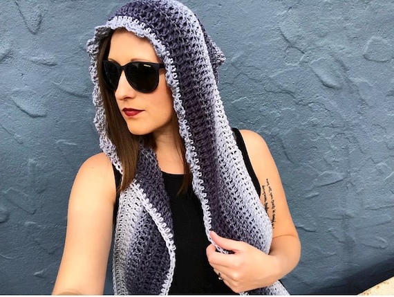 Easy Crochet Pattern Pixie Hooded Scarf - Cozy Handmade Wrap With