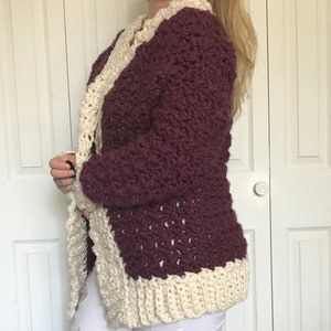 Crochet Sweater Coat Pattern, Chunky Cardigan Pattern, Crochet Coat Pattern, Instant PDF Download image 5