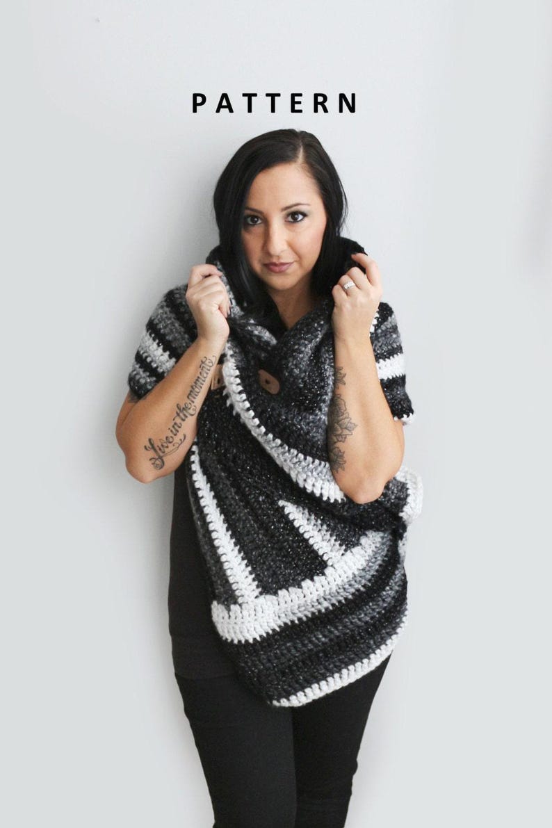 Abbington Wrap: Easy Crochet Pattern, Beginner Shawl in Bulky Yarn - Etsy