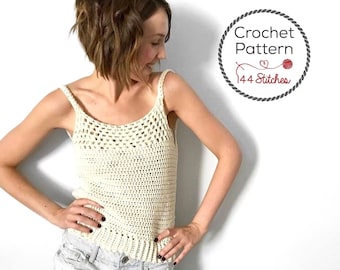 Motif au crochet de débardeur Bondi | Modèle de haut au crochet pour débutant | Patron de débardeur d&#39;été au crochet