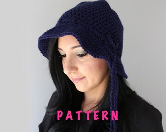 Sombrero de ala flexible Penélope: patrón de crochet fácil para principiantes, hilo peinado