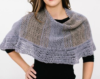 River Stones Wrap n' Shawl | Beginner Crochet Shawl Pattern for Sport Weight Yarn