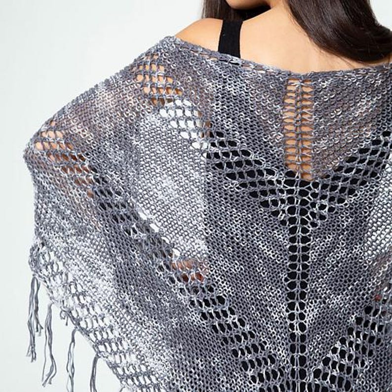 Sanctuary Knit Shawl Easy Pattern | Beginner Triangle Lace Shawl ...