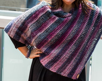 Bettendorf Poncho: Easy DIY Crochet Pattern, Beginner-Friendly, Worsted Yarn