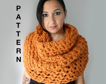 Chunky Crochet Cowl Pattern, Super Easy and Quick Oversized Cowl Scarf Crochet Pattern, PDF Download