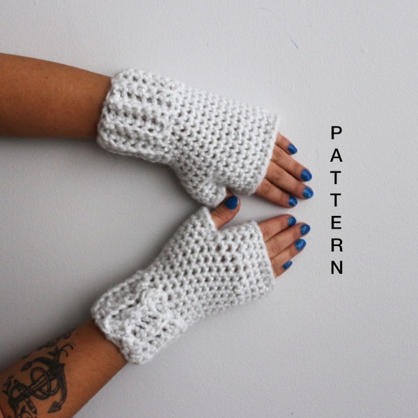 Fingerless Gloves Crochet Pattern, Isaac Mizrahi CRAFT Yarn  Ribbed Wrist Glove Pattern, PDF Download PATTERN,