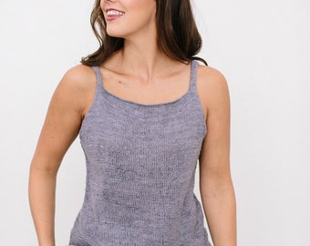 Advanced Beginner Knit - Ferry Ride Tank Top - Sport Weight Yarn Pattern