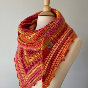 Motif châle Atlantique | Modèle facile de châle triangulaire au crochet