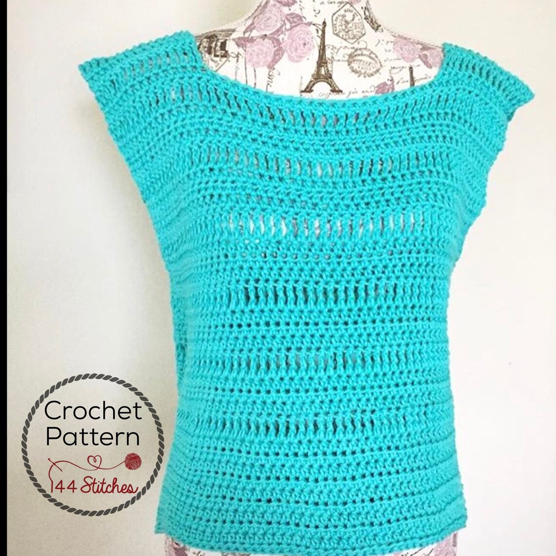 Crochet Tunic Top Pattern Sleeveless Tee Crochet Pattern | Etsy