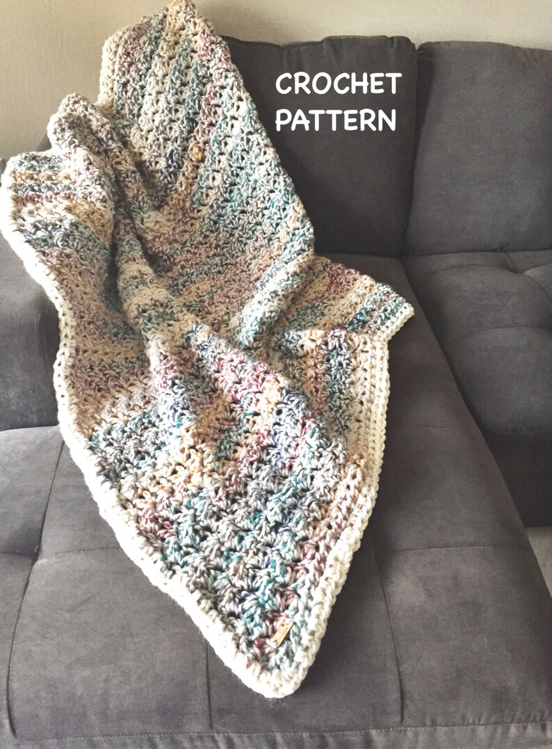 Easy Crochet Throw Pattern Beginner Crochet Pattern Addison Etsy