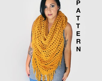Molly Triangle Crochet Scarf - Advanced Beginner Pattern with Worsted Yarn