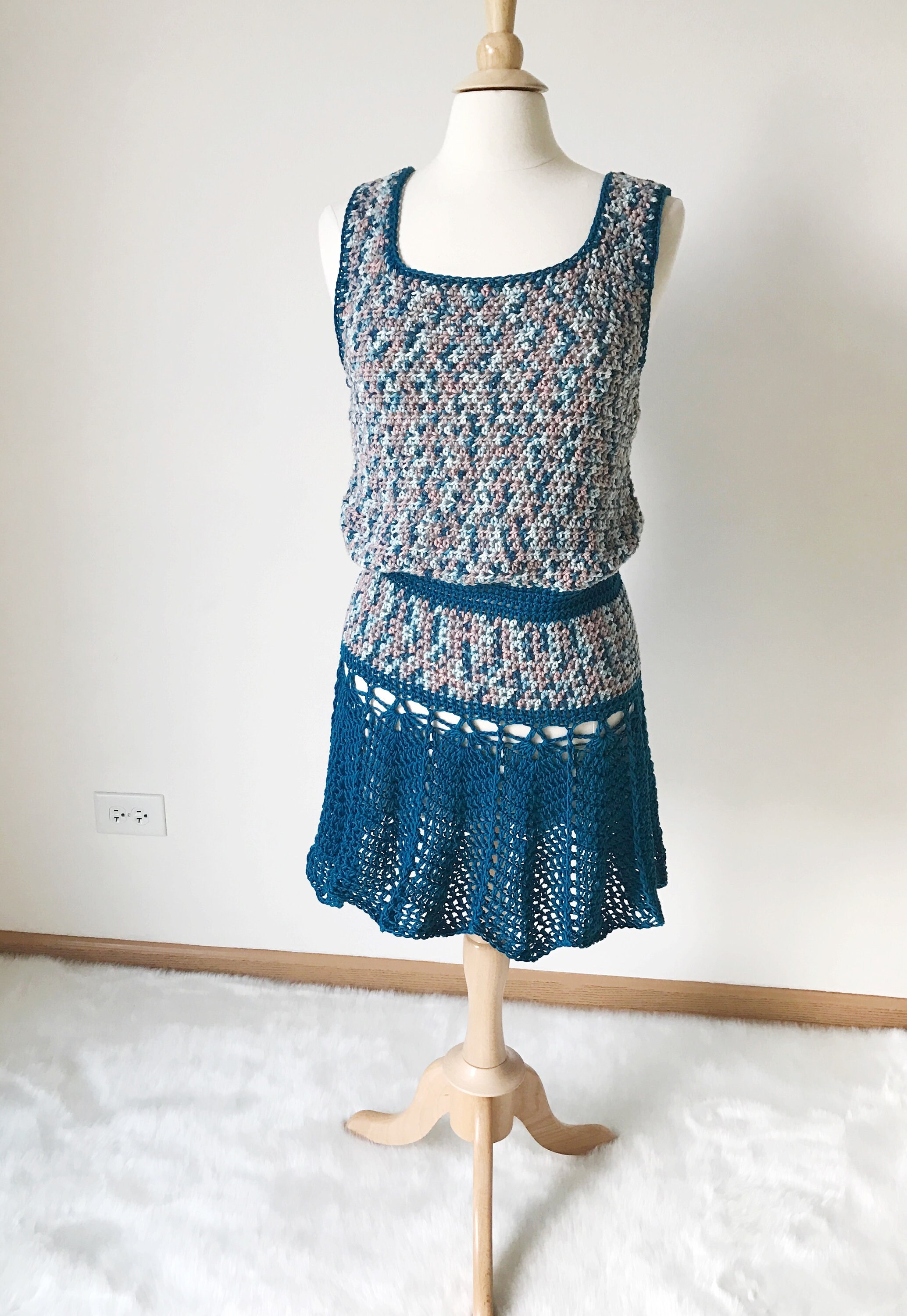 Picnic Bay Dress Crochet Pattern Advanced Beginner Worsted Yarn