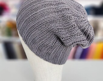Easy Hammond Beanie - Beginner Knit beanie Pattern PDF - Worsted Weight Yarn Classic Beanie Pattern