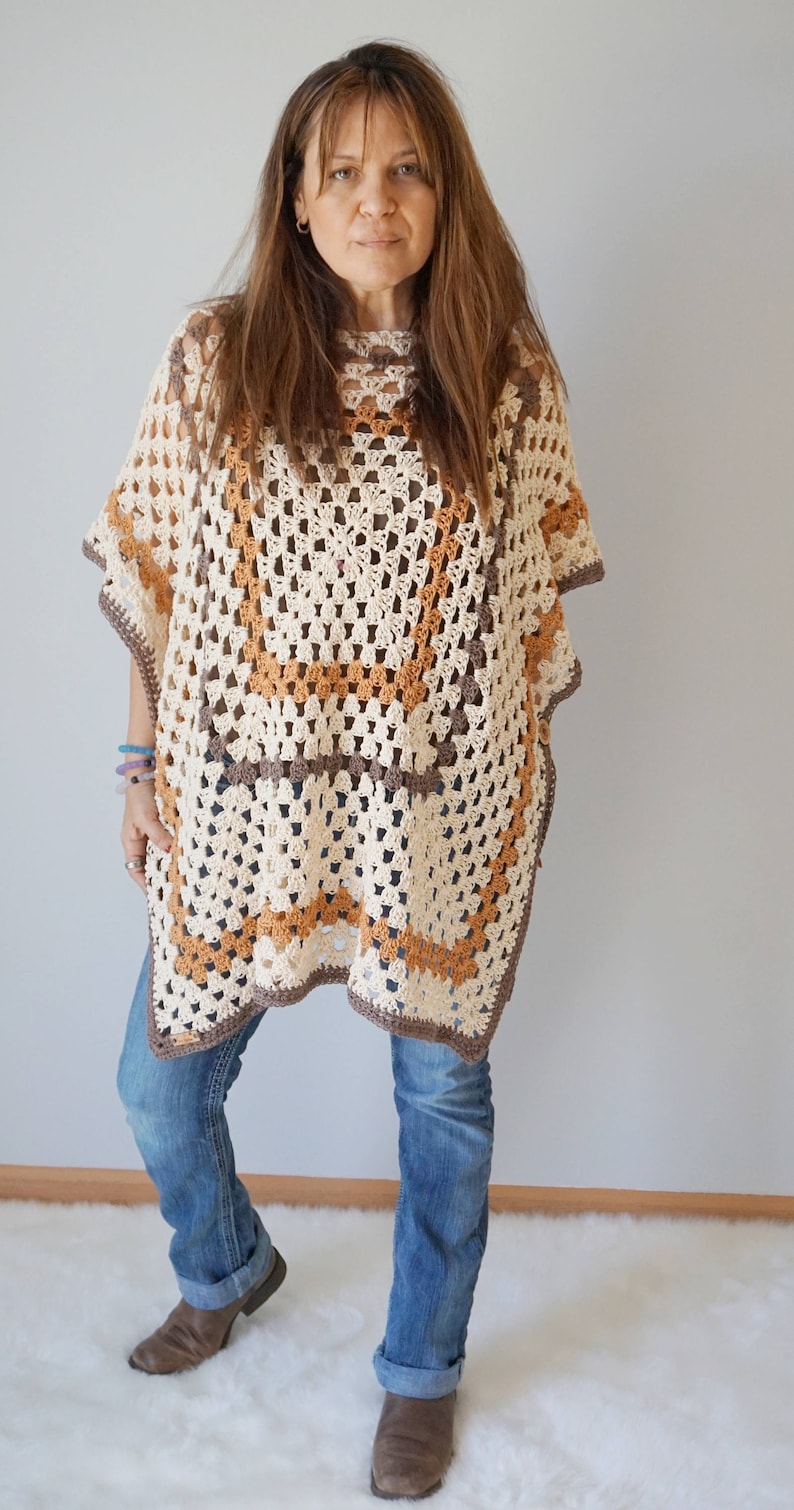 Sedona Poncho Easy Crochet Pattern Beginner-Friendly with Worsted Yarn, Stylish DIY Craft image 3