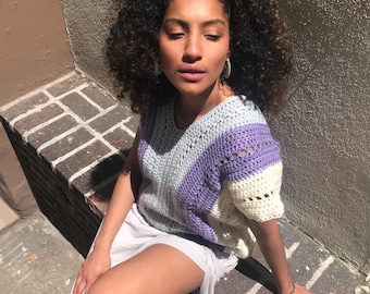 Riviera Tee Advanced Beginner Crochet Pattern | Summer Top Crochet Patter | Cotton Top Crochet Pattern PDF