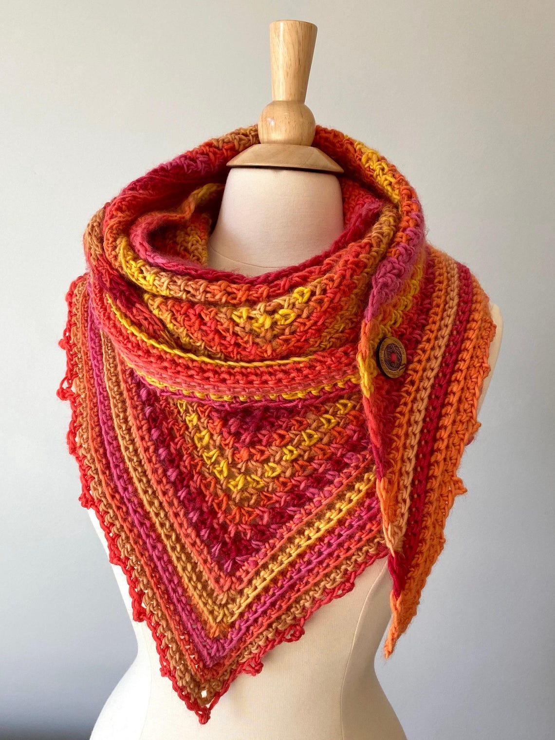Atlantic Shawl Pattern | Easy Crochet Triangle Shawl Pattern - Etsy