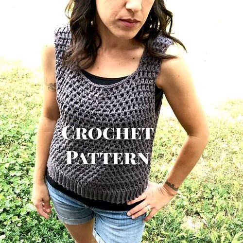 Crochet Tank Top Pattern Sarasota Tank Instant Download - Etsy